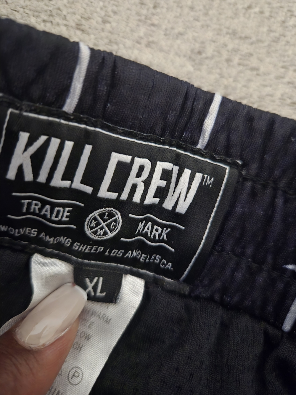 Kill Crew Black Swim Shorts with White Logo Patch - Picture 3 of 3